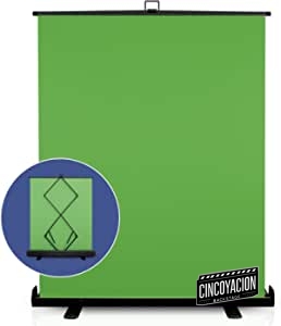 KHOMO GEAR Pantalla Verde Chroma Profesional Plegable con Base de Aluminio Transportable para Fondo de Fotografía y Videos – 138 x 208 cm, Green